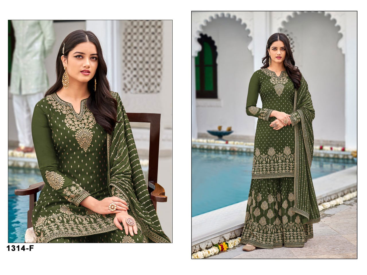 1314 Master Colour Set Georgette Wedding Suits Catalog